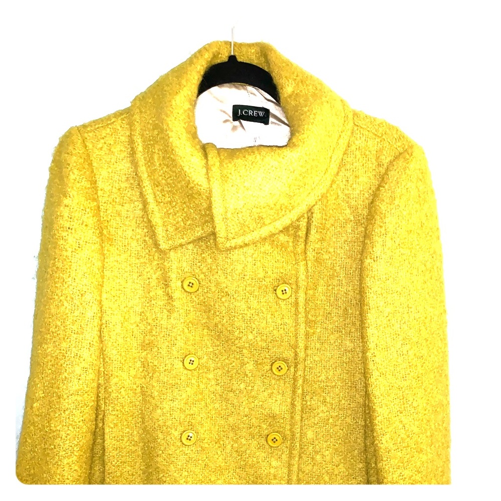 J Crew Chartreuse Mohair Double Breasted Jacket